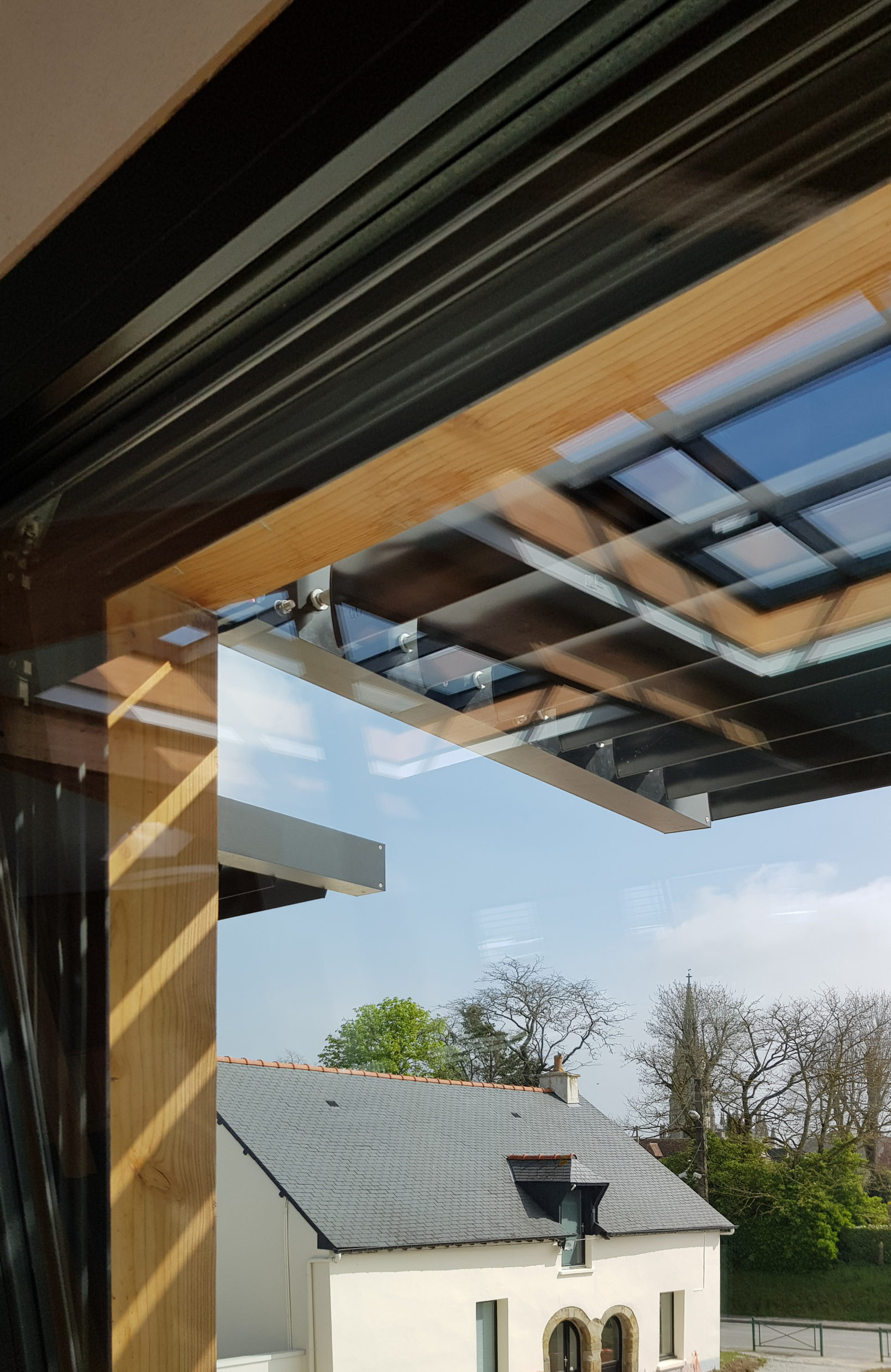 Détail du bâtiment des services informatiques de la société Triballat