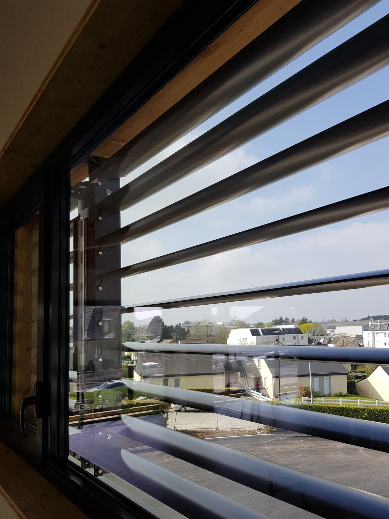 Détail du bâtiment des services informatiques de la société Triballat